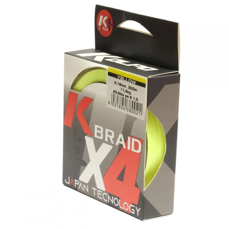 KOLPO KX4 BRAID YELLOW 300M 0,16 10,6KG Seizoensaanbieding