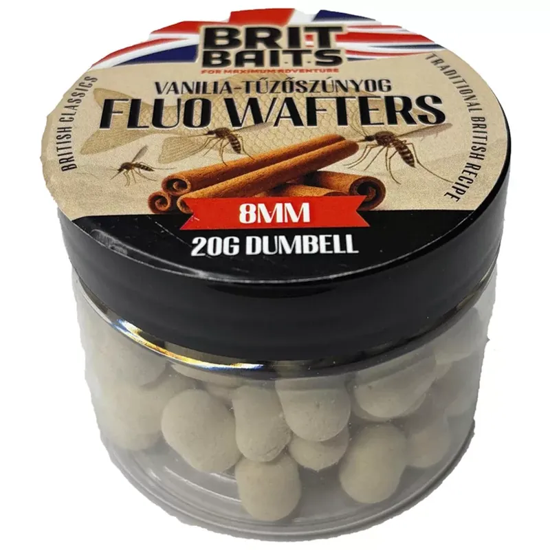 BritBaits Fluo Wafters Dumbell Tűzőszúnyog-Vanilia 8 mm Lage Kosten