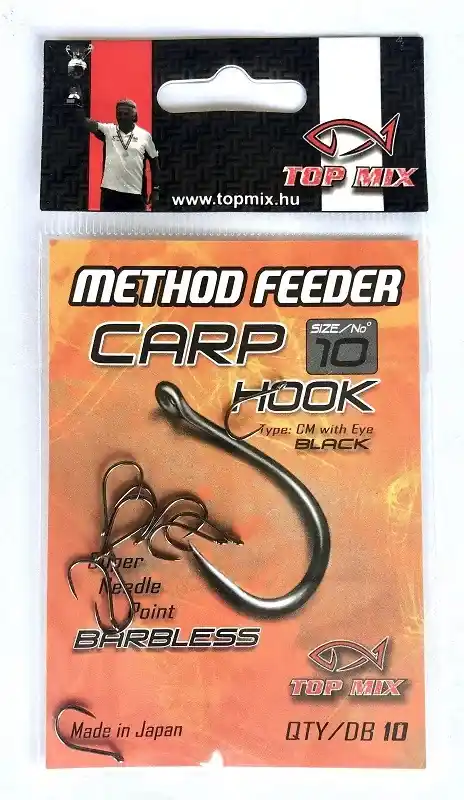 TOP MIX Method Feeder Carp Hook horog Barbless 10 Actieprijs
